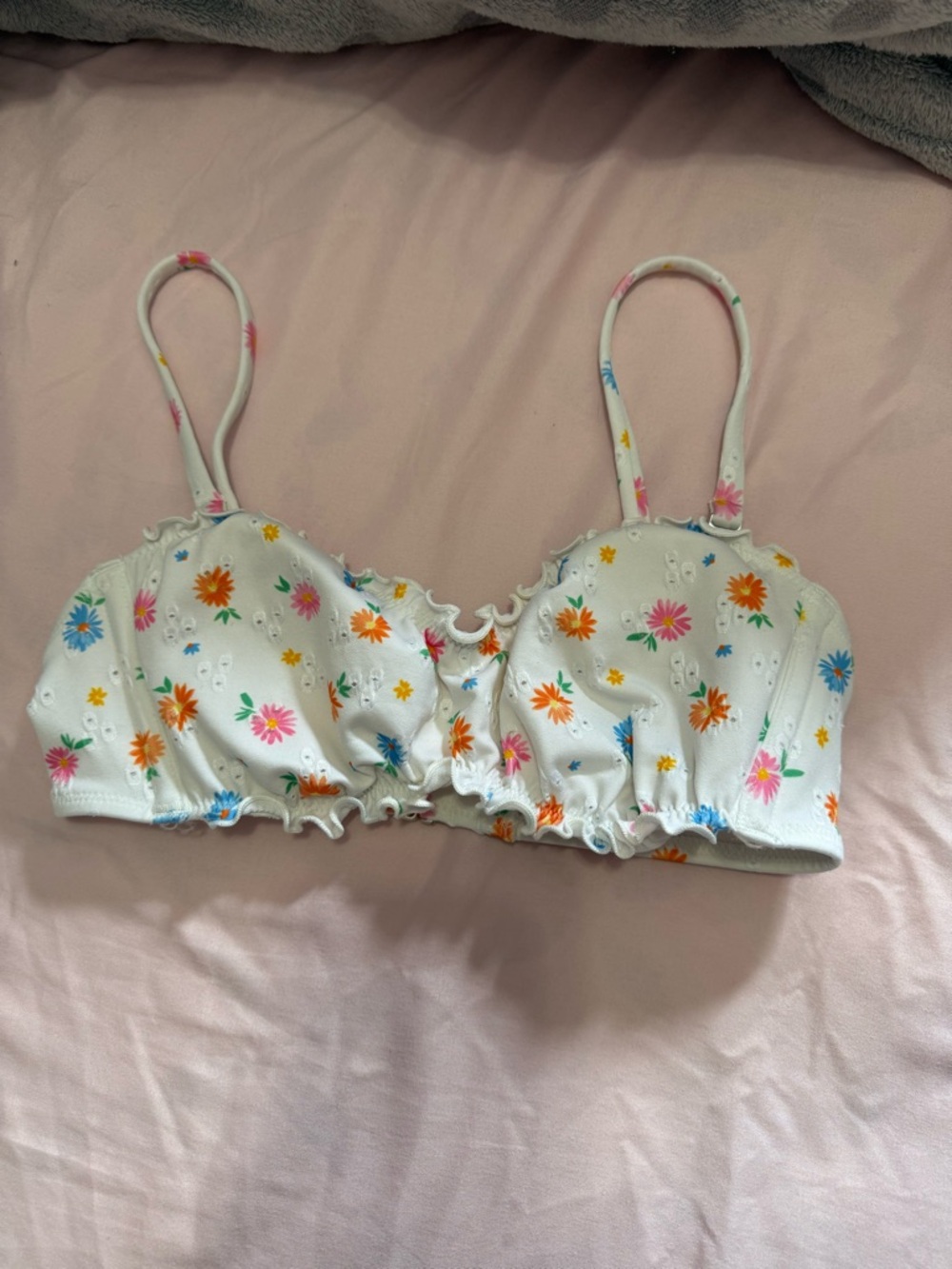 wild fable White Floral Bikini Top with Multicolor Flowers
